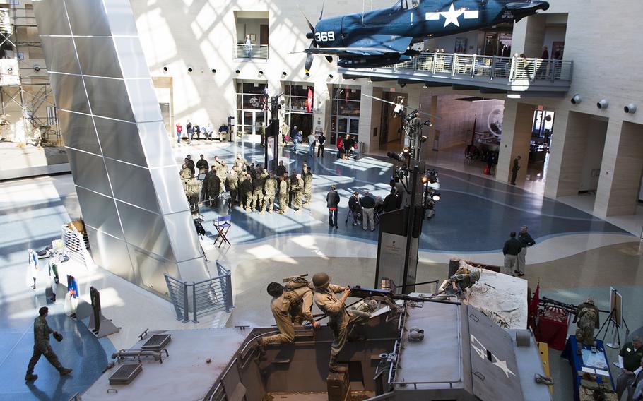 Marines visit the National Museum of the Marine Corps on Feb. 20, 2015.