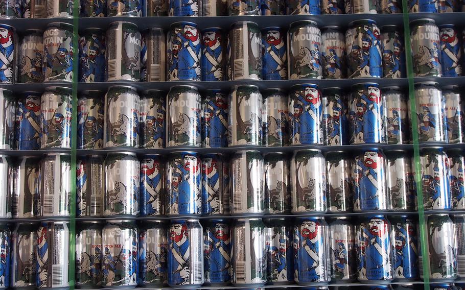 Cans of King???s Mountain Scotch Ale at Heritage Brewing Co., a veteran owned business in Manassas, VA, outside of Washington, DC. The brewery is one of many being launched by post-9/11 veterans.